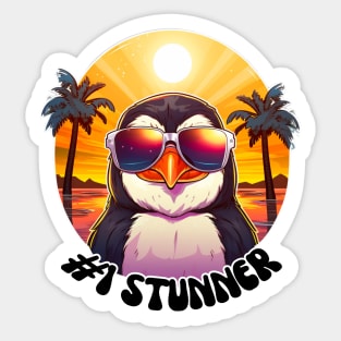 #1 Stunner Penguin - Sunset Style Sticker